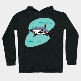 Great Shark Swimming Retro Hoodie